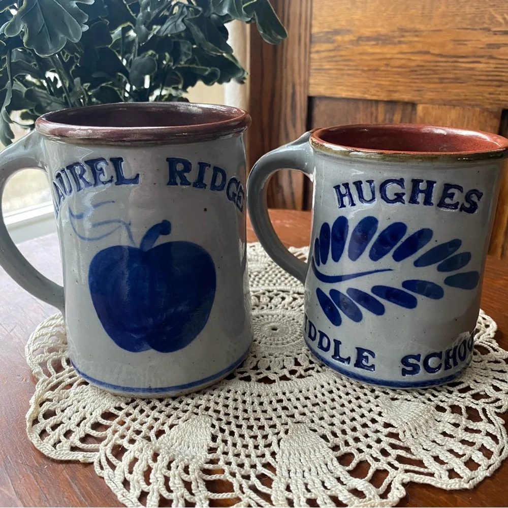 Blue and White Ceramic Mugs